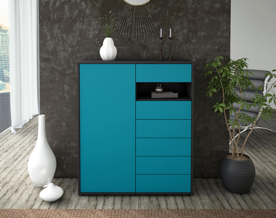 Highboard Lola, Türkis Front (92x108x35cm) - Dekati GmbH