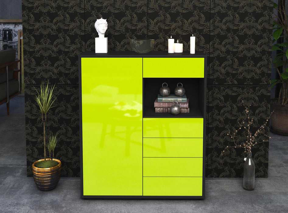 Highboard Loredana, Grün Front (92x108x35cm) - Dekati GmbH