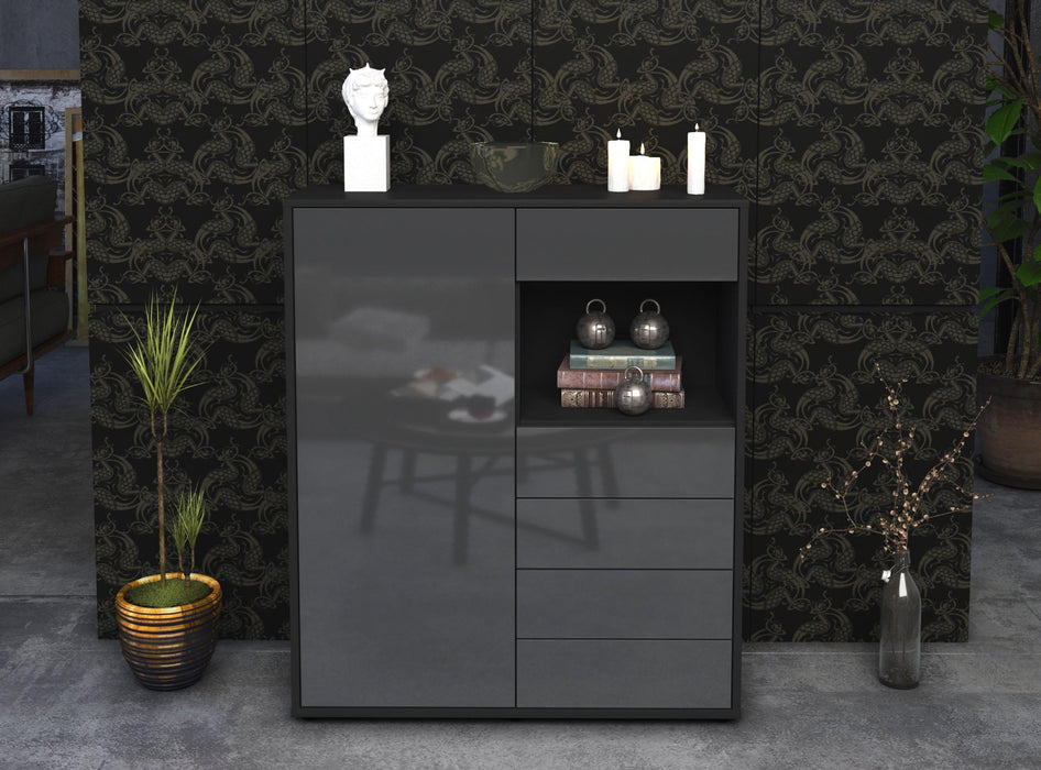 Highboard Loredana, Grau Front (92x108x35cm) - Dekati GmbH