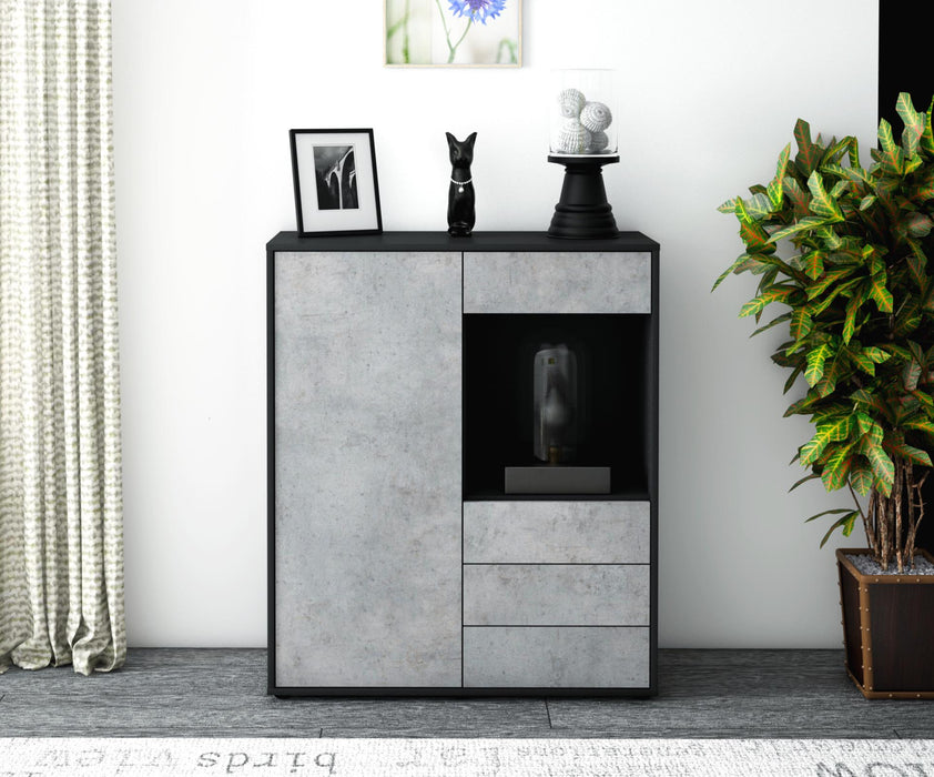 Highboard Lorella, Beton Front (92x108x35cm) - Dekati GmbH