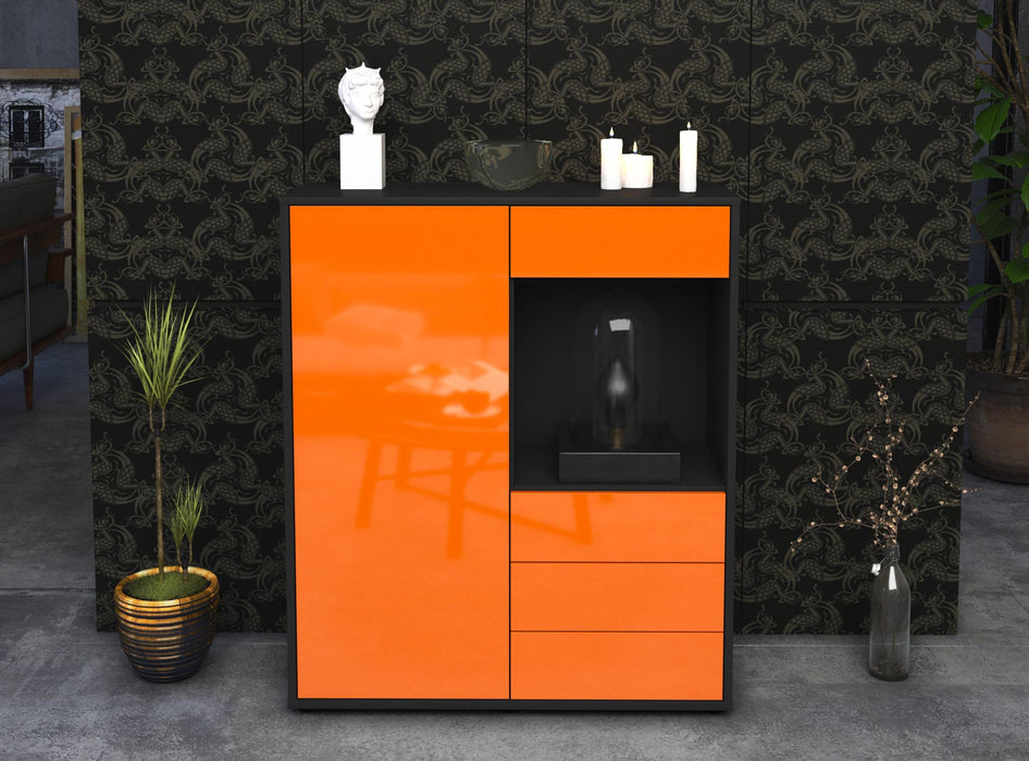 Highboard Lorella, Orange Front (92x108x35cm) - Dekati GmbH