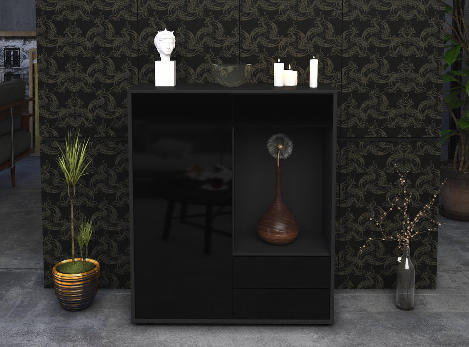 Highboard Lorena, Schwarz Front (92x108x35cm) - Dekati GmbH