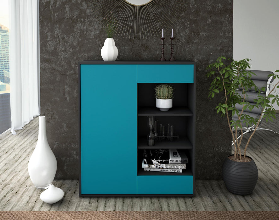 Highboard Luana, Türkis Front (92x108x35cm) - Dekati GmbH