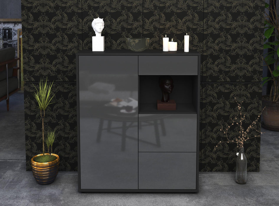 Highboard Lucia, Grau Front (92x108x35cm) - Dekati GmbH