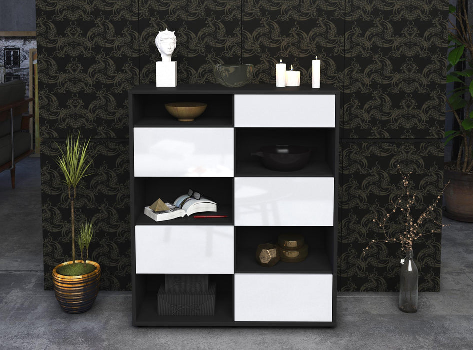 Highboard Lucienne, Weiß Front (92x108x35cm) - Dekati GmbH