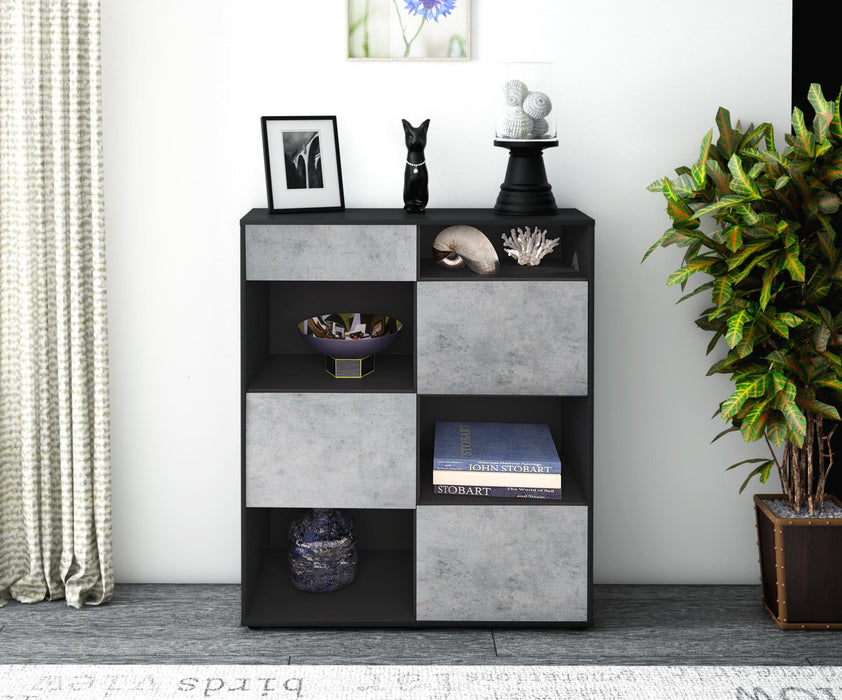 Highboard Zelinda, Beton Front (92x108x35cm) - Dekati GmbH