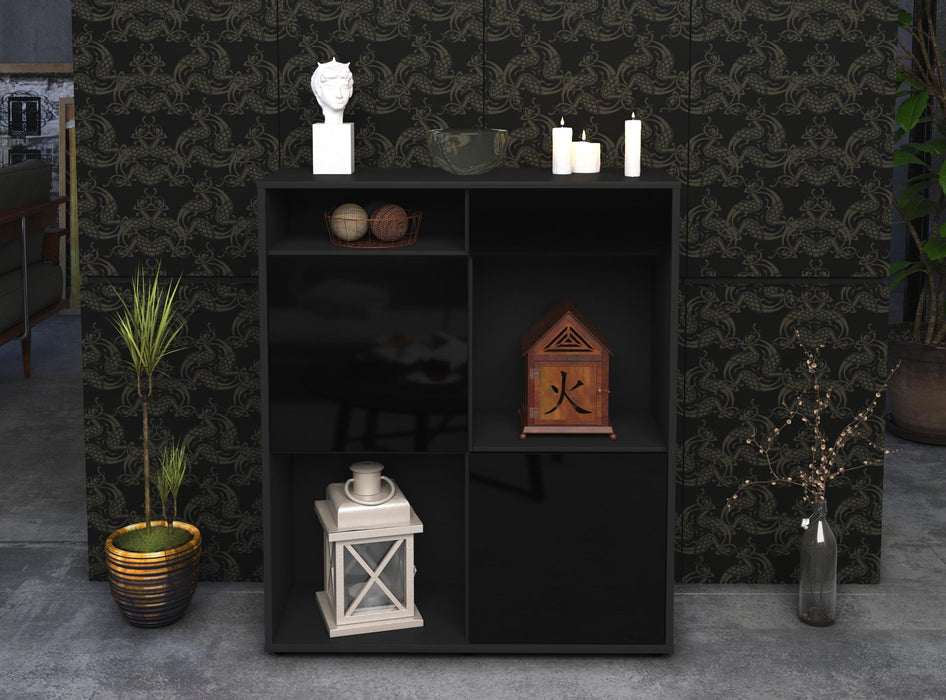 Highboard Luisa, Schwarz Front (92x108x35cm) - Dekati GmbH