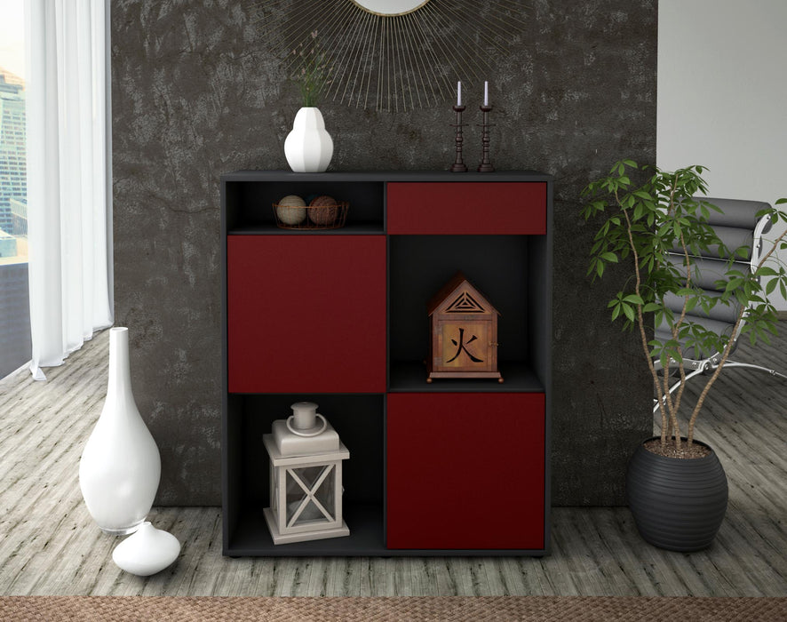 Highboard Luisa, Bordeaux Front (92x108x35cm) - Dekati GmbH