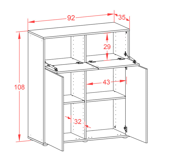 Highboard Greta, Rost Maße (92x108x35cm) - Dekati GmbH