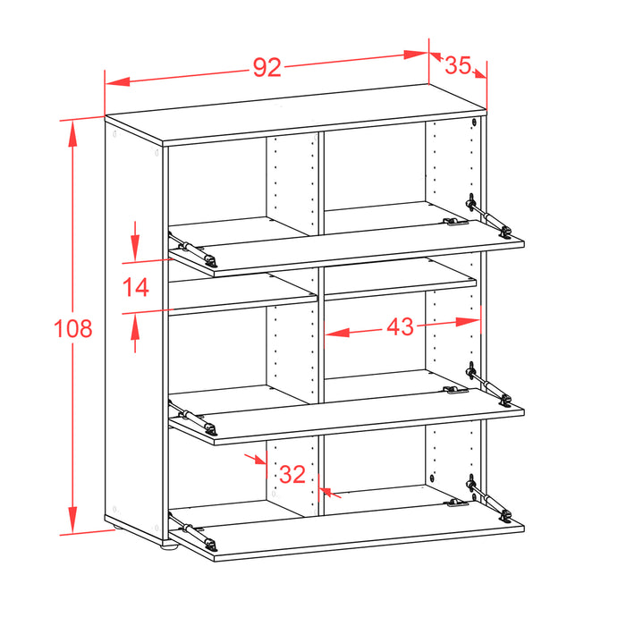 Highboard Janine, Rost Maße (92x108x35cm) - Dekati GmbH