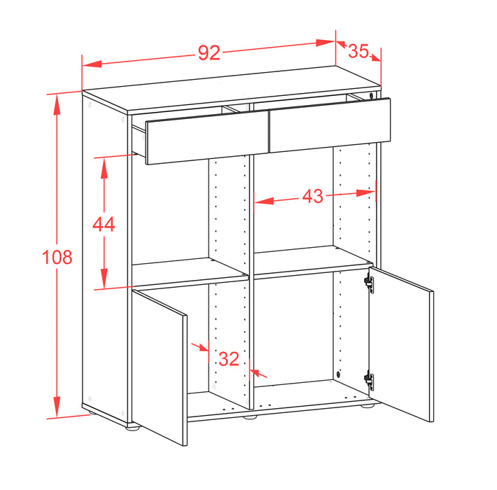 Highboard Joana, Beton Maße (92x108x35cm) - Dekati GmbH