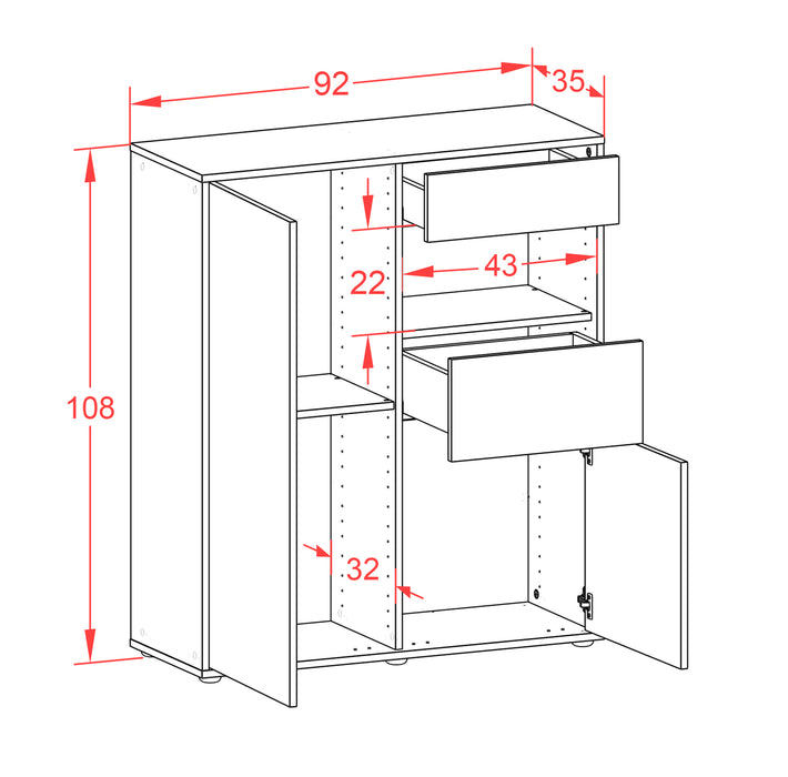 Highboard Lilia, Beton Maße (92x108x35cm) - Dekati GmbH