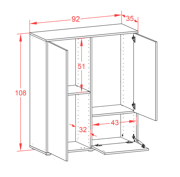 Highboard Livia, Beton Maße (92x108x35cm) - Dekati GmbH