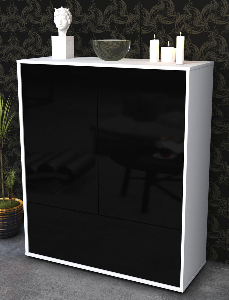 Highboard Grazia, Schwarz Seite (92x108x35cm) - Dekati GmbH