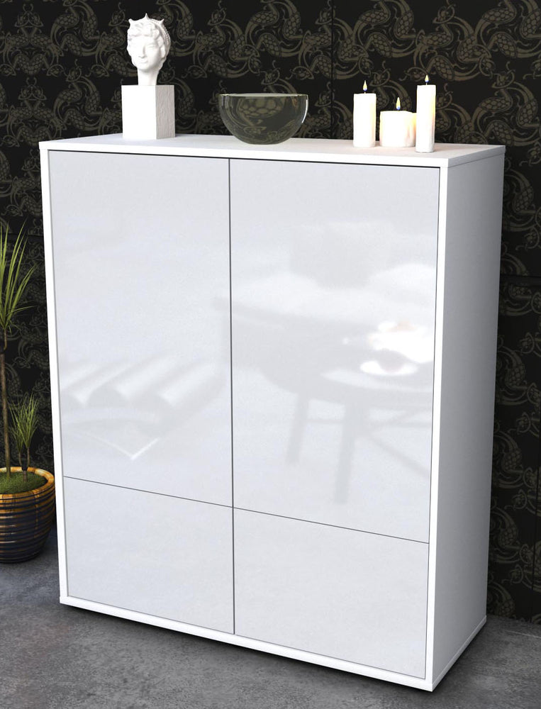 Highboard Ida, Weiß Seite (92x108x35cm) - Dekati GmbH