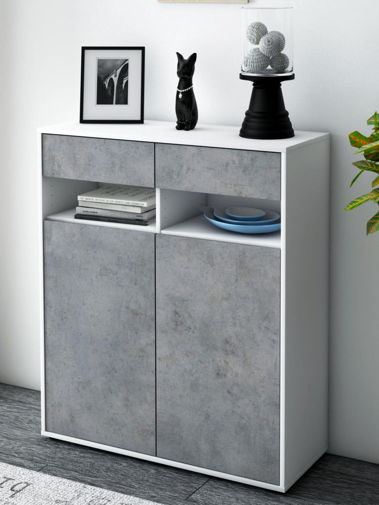 Highboard Ignazia, Beton Seite (92x108x35cm) - Dekati GmbH