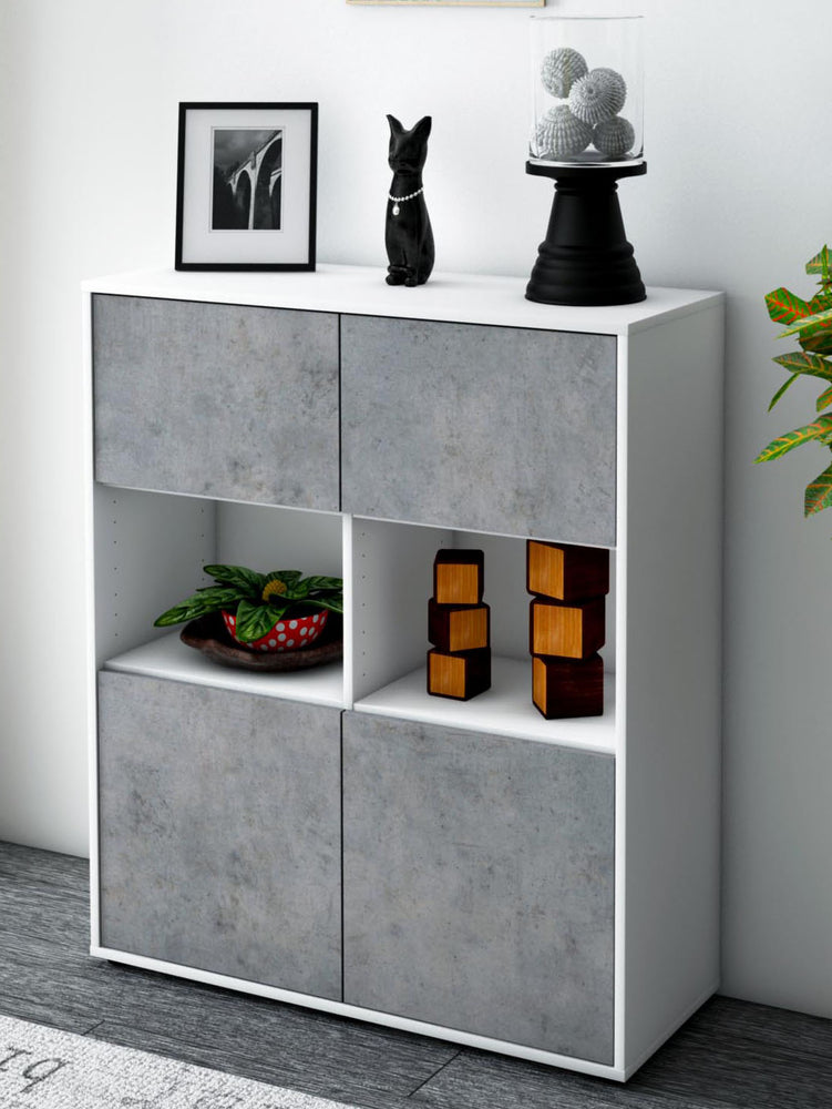 Highboard Ina, Beton Seite (92x108x35cm) - Dekati GmbH