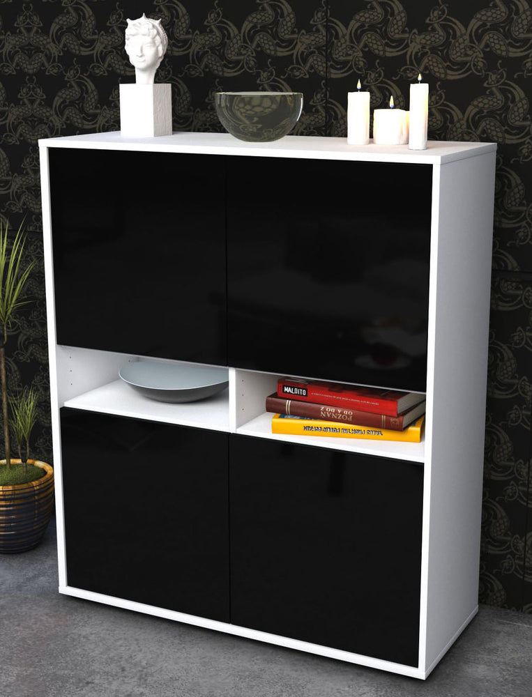 Highboard Innocenza, Schwarz Seite (92x108x35cm) - Dekati GmbH