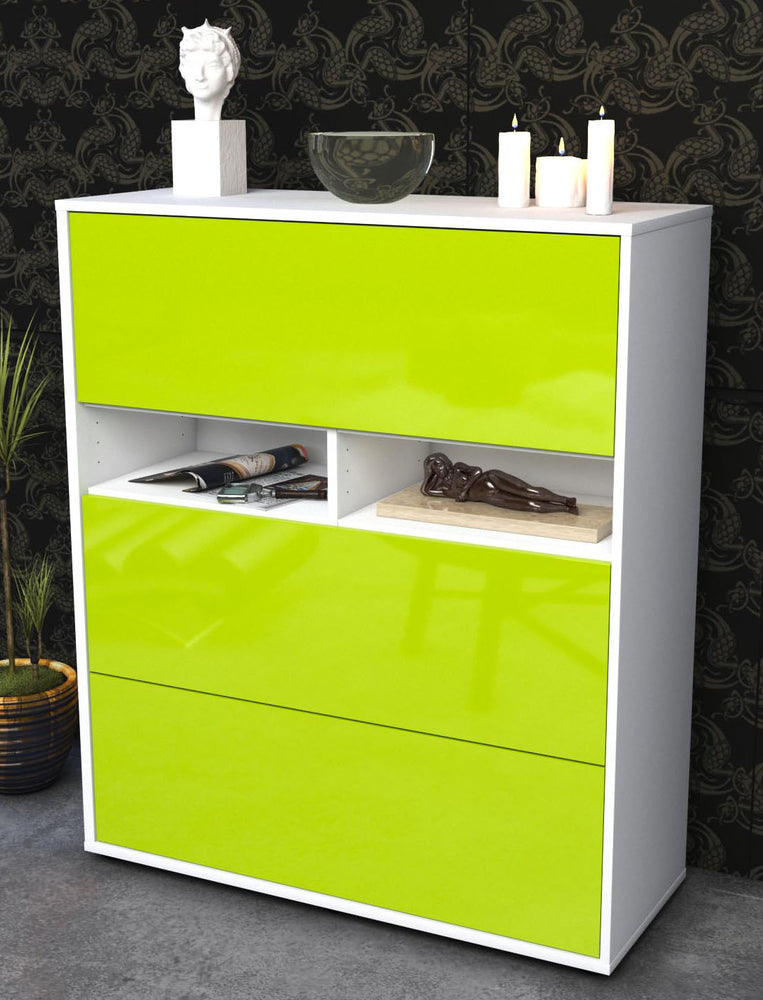 Highboard Janine, Grün Seite (92x108x35cm) - Dekati GmbH