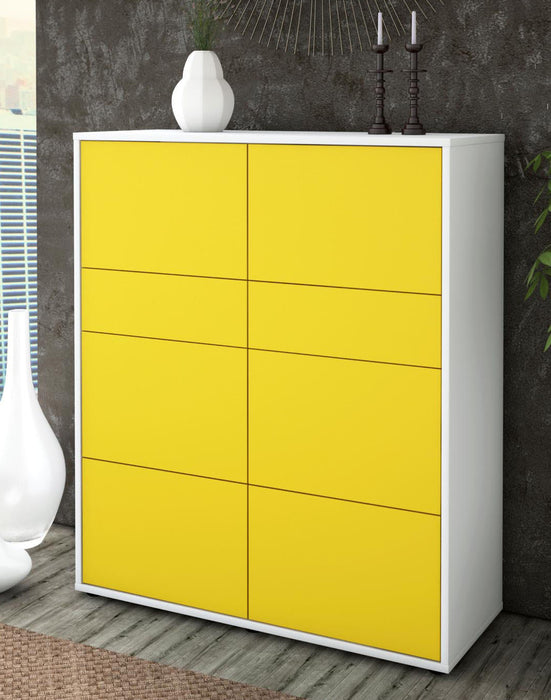 Highboard Jenna, Gelb Seite (92x108x35cm) - Dekati GmbH