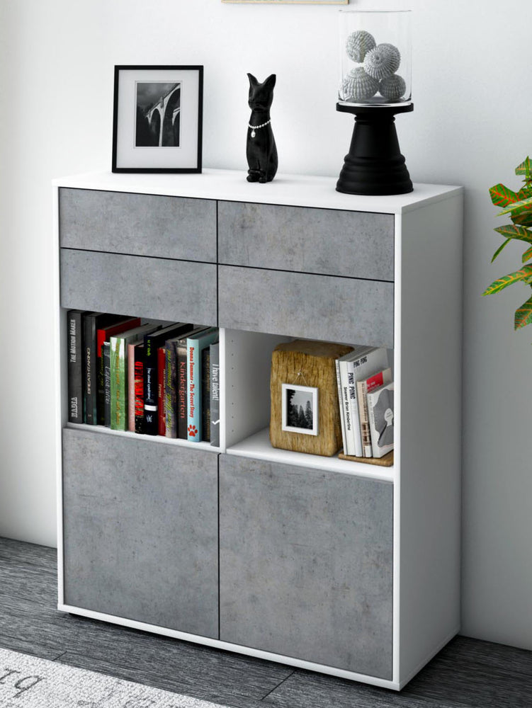 Highboard Joelina, Beton Seite (92x108x35cm) - Dekati GmbH