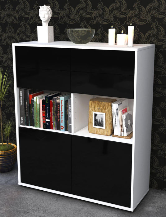 Highboard Joelina, Schwarz Seite (92x108x35cm) - Dekati GmbH