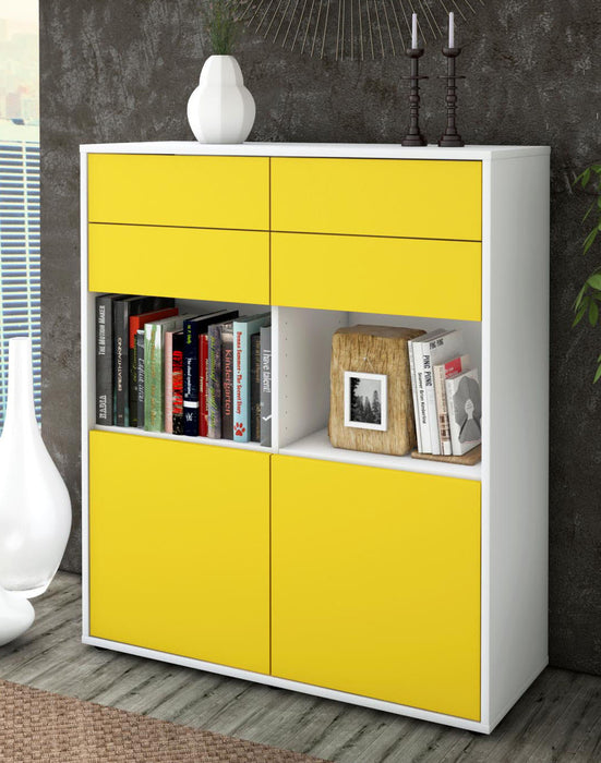 Highboard Joelina, Gelb Seite (92x108x35cm) - Dekati GmbH