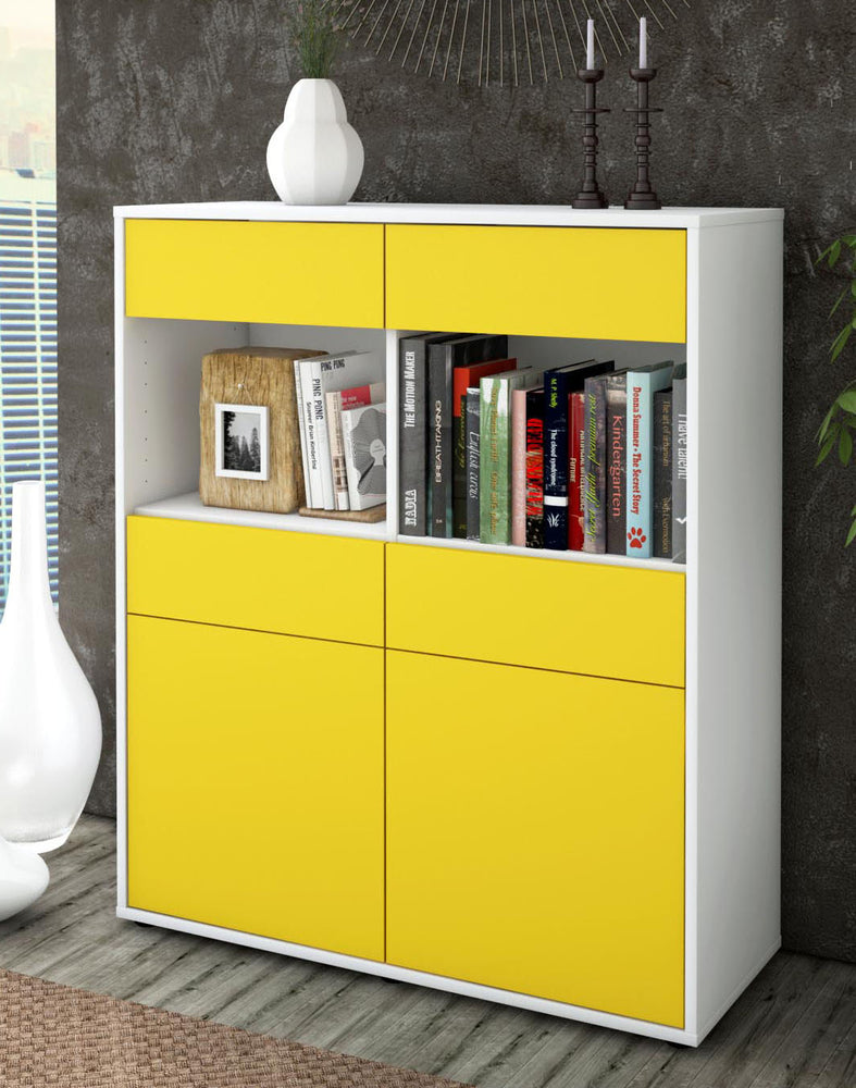 Highboard Jolanda, Gelb Seite (92x108x35cm) - Dekati GmbH