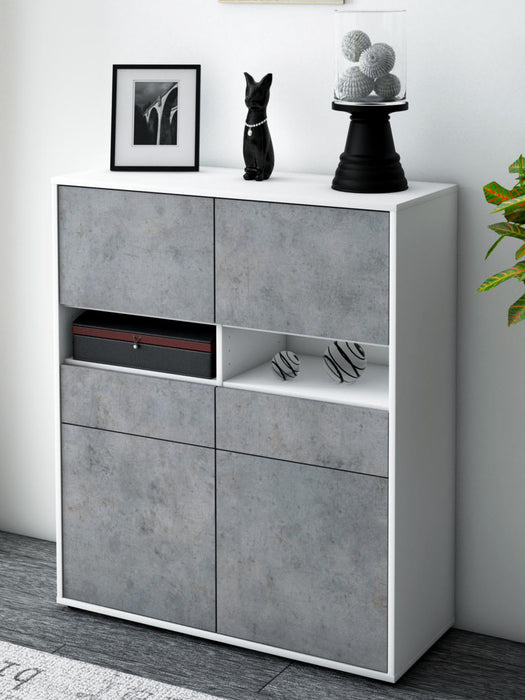 Highboard Josefina, Beton Seite (92x108x35cm) - Dekati GmbH