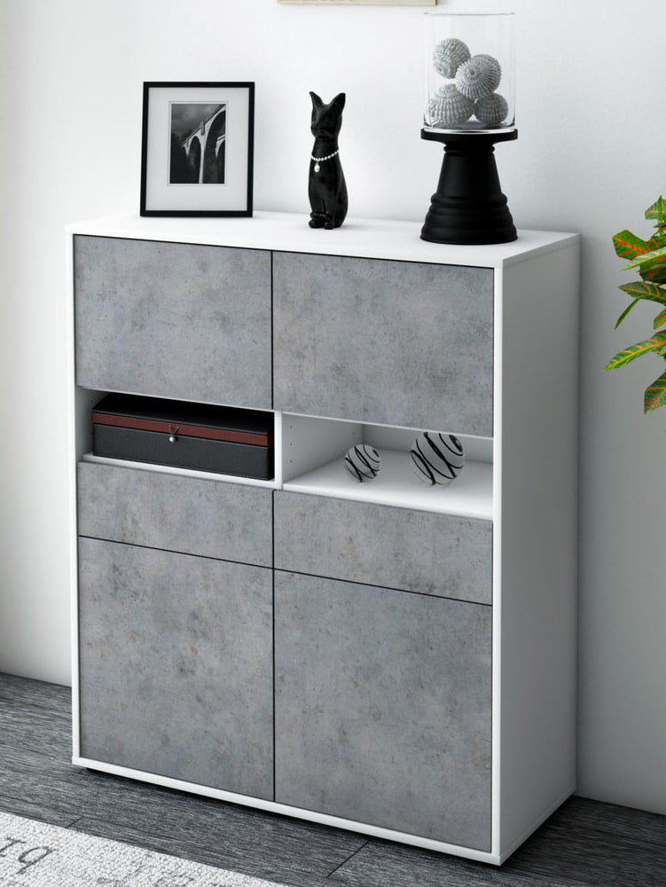 Highboard Josefina, Beton Seite (92x108x35cm) - Dekati GmbH