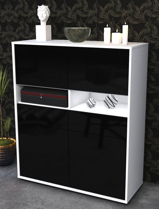 Highboard Josefina, Schwarz Seite (92x108x35cm) - Dekati GmbH