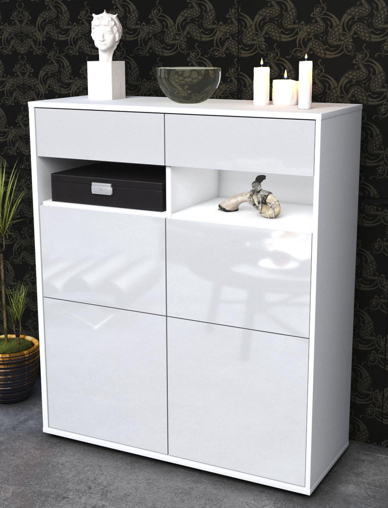 Highboard Juliana, Weiß Seite (92x108x35cm) - Dekati GmbH