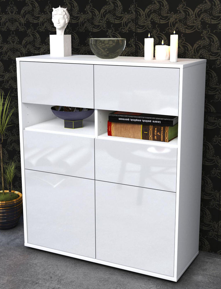 Highboard Karlotta, Weiß Seite (92x108x35cm) - Dekati GmbH