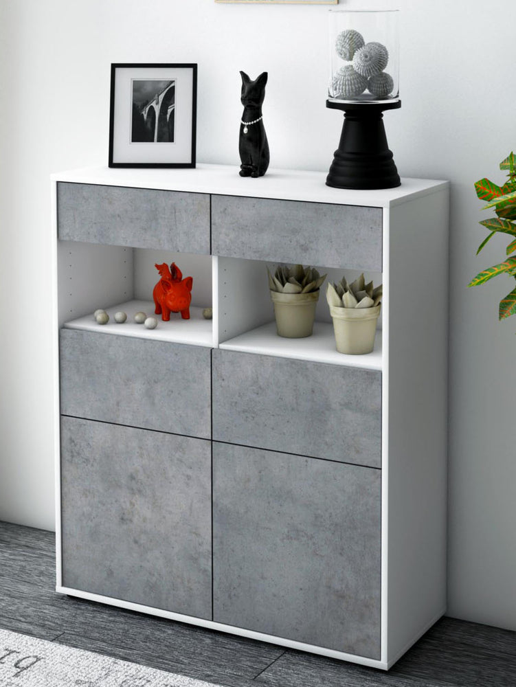 Highboard Karolin, Beton Seite (92x108x35cm) - Dekati GmbH