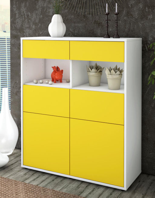 Highboard Karolin, Gelb Seite (92x108x35cm) - Dekati GmbH