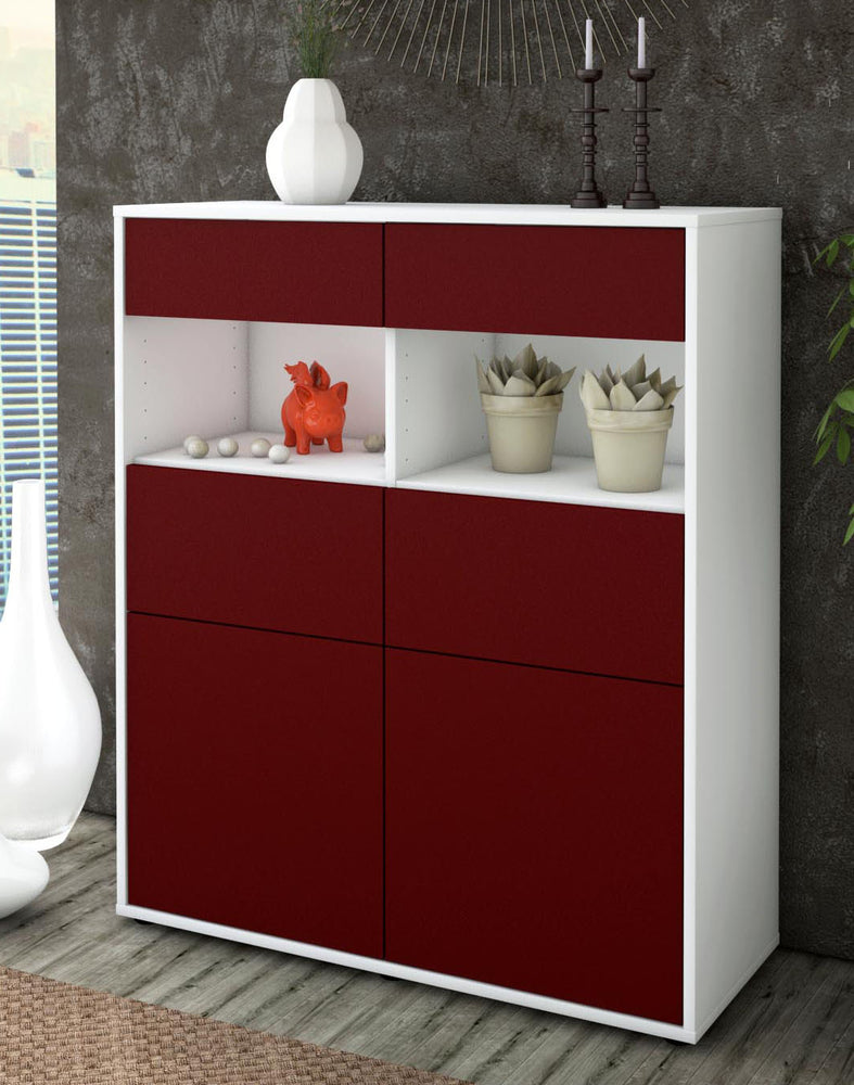 Highboard Karolin, Bordeaux Seite (92x108x35cm) - Dekati GmbH