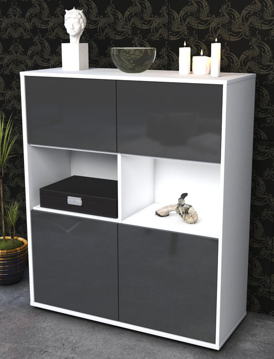 Highboard Katyna, Grau Seite (92x108x35cm) - Dekati GmbH