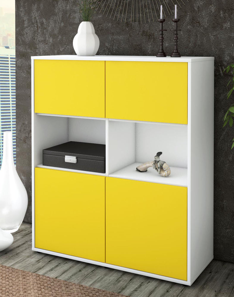 Highboard Katyna, Gelb Seite (92x108x35cm) - Dekati GmbH