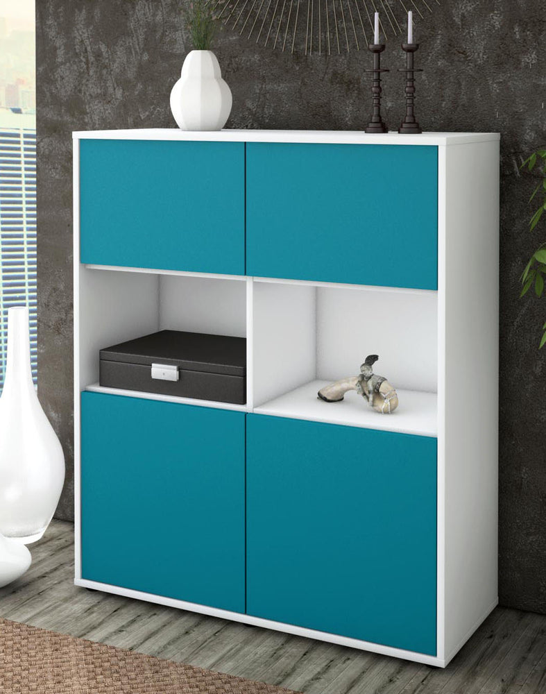 Highboard Katyna, Türkis Seite (92x108x35cm) - Dekati GmbH