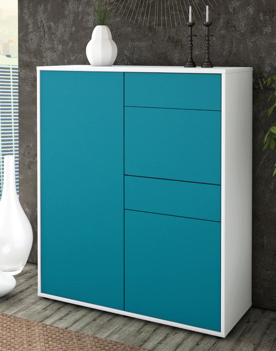 Highboard Laetitia, Türkis Seite (92x108x35cm) - Dekati GmbH