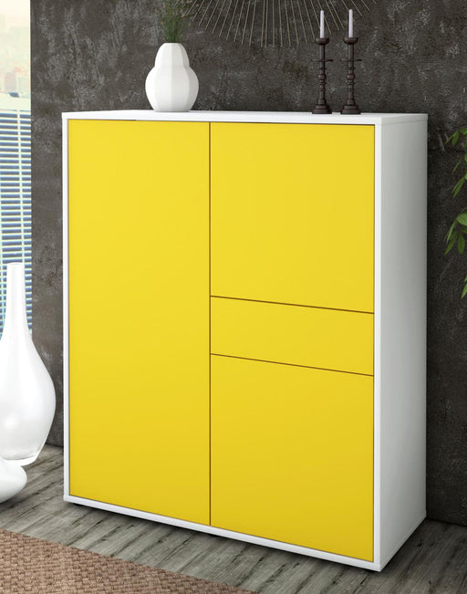 Highboard Lana, Gelb Seite (92x108x35cm) - Dekati GmbH