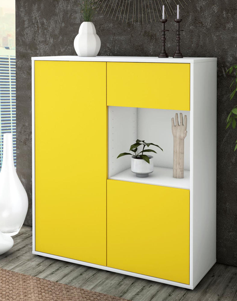 Highboard Larina, Gelb Seite (92x108x35cm) - Dekati GmbH