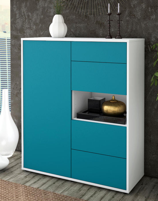 Highboard Larissa, Türkis Seite (92x108x35cm) - Dekati GmbH