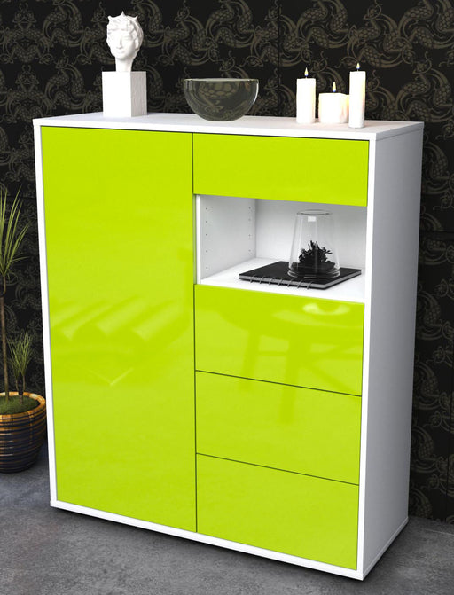 Highboard Lavinia, Grün Seite (92x108x35cm) - Dekati GmbH