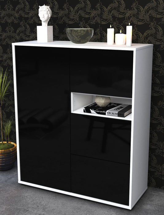 Highboard Leana, Schwarz Seite (92x108x35cm) - Dekati GmbH