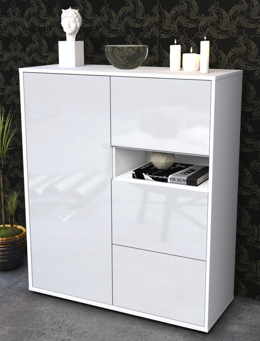 Highboard Leana, Weiß Seite (92x108x35cm) - Dekati GmbH