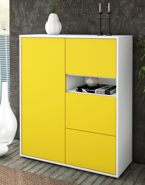 Highboard Leana, Gelb Seite (92x108x35cm) - Dekati GmbH