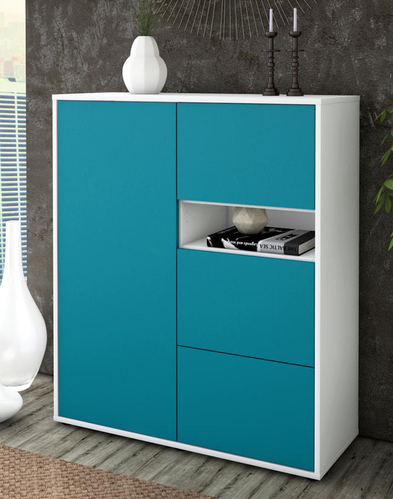 Highboard Leana, Türkis Seite (92x108x35cm) - Dekati GmbH