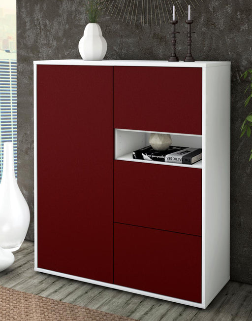 Highboard Leana, Bordeaux Seite (92x108x35cm) - Dekati GmbH