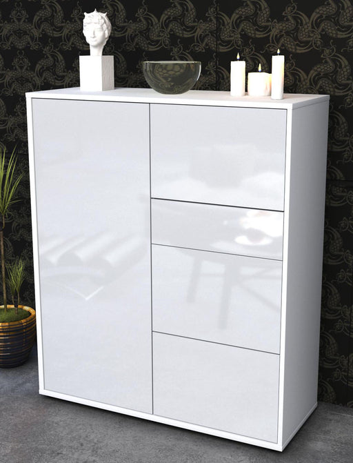 Highboard Leandra, Weiß Seite (92x108x35cm) - Dekati GmbH